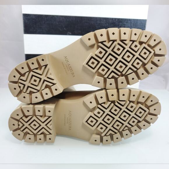 NWT$875 AQUAZZURA Saint Honoré Leather Combat Chunky Ankle Boots Sz 37, US 7 - Picture 14 of 16